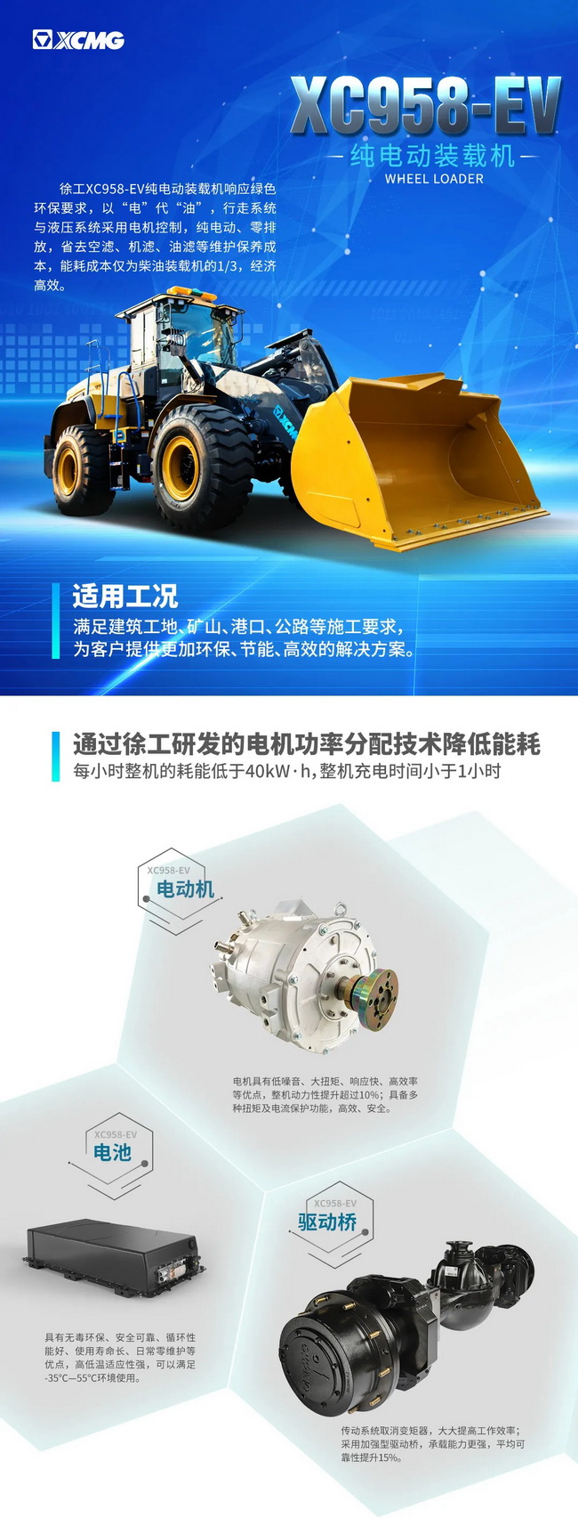 天博官方(中国)总部XC958-EV纯电动装载机
