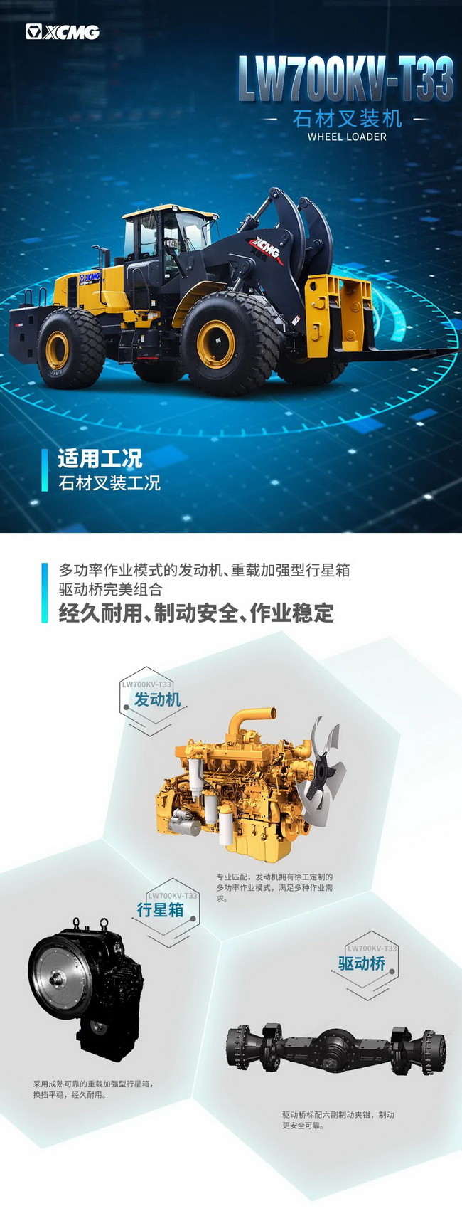 天博官方(中国)总部LW700KV-T33石材叉装机